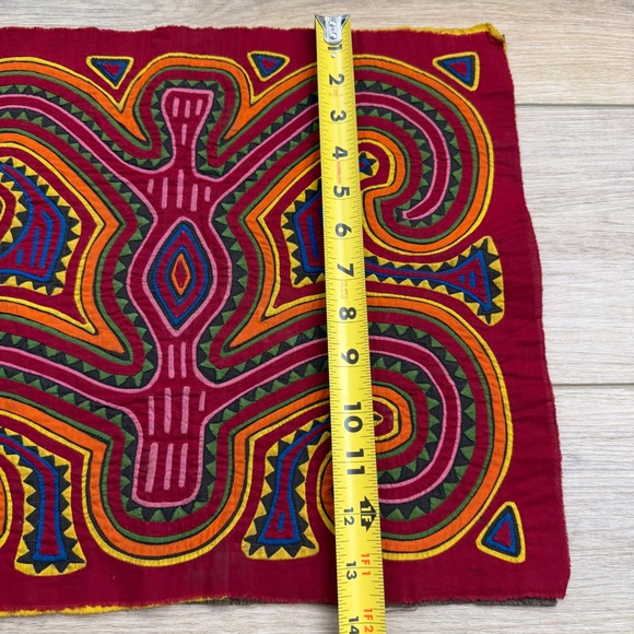 Mola Art Kuna Panama Hand Stitched Applique Folk Art Expert Boho READ 13 x 16 - Picture 10 of 11